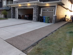 Exposed Aggregate Driveway Extension Calgary